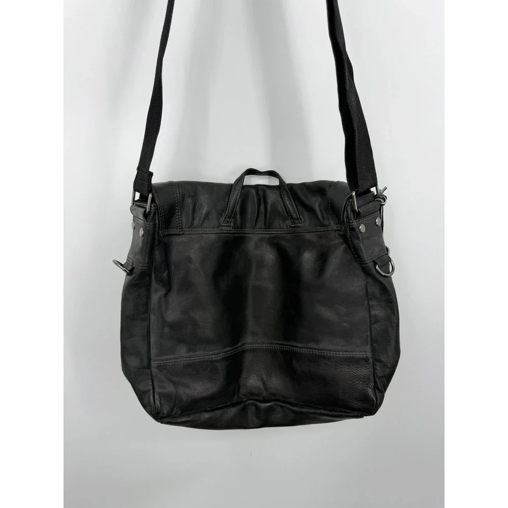 Kenneth Cole Reaction 527805 Messenger Bag Mens OS Black Leather Crossbody Flap